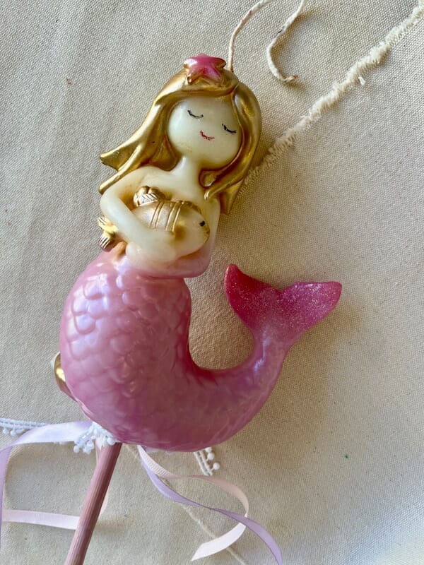 Handmade 3D Mermaid Λαμπάδα - Pink