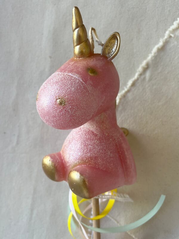 Handmade 3D Unicorn Λαμπάδα - Pink