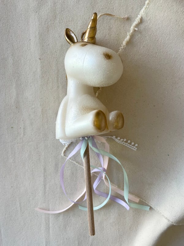 Handmade 3D Unicorn Λαμπάδα - Beige