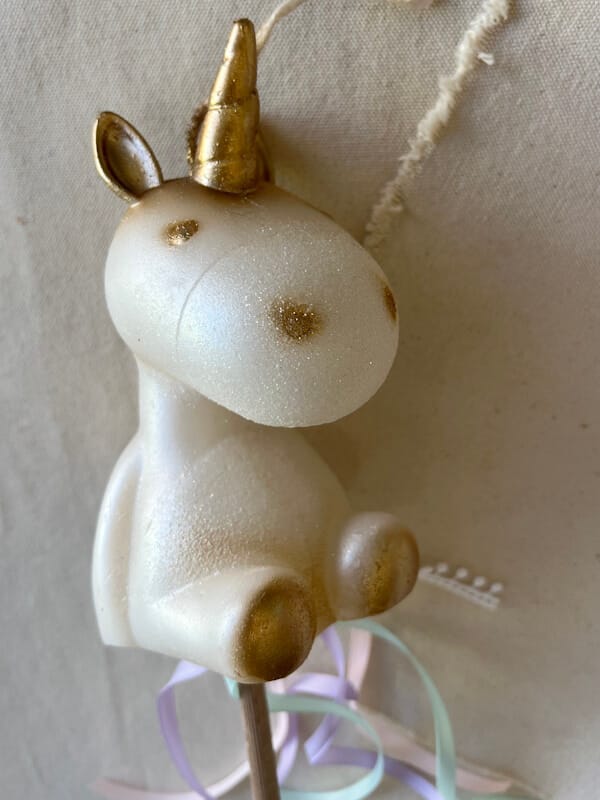 Handmade 3D Unicorn Λαμπάδα - Beige
