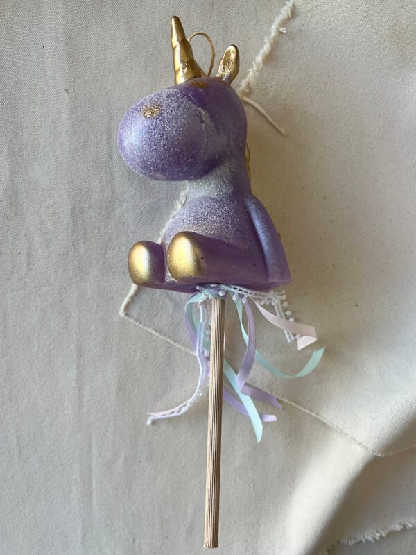 Handmade 3D Unicorn Λαμπάδα - Lilac