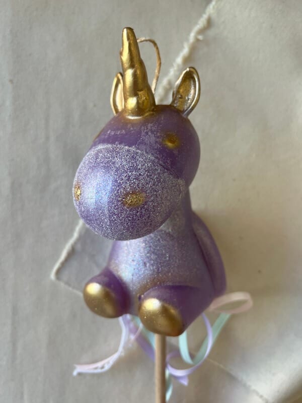 Handmade 3D Unicorn Λαμπάδα - Lilac