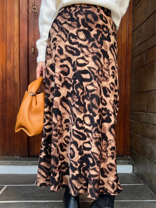 Leopard Renzo Skirt in Mocca