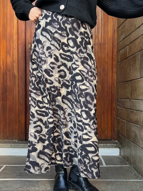 Leopard Renzo Skirt in Brown