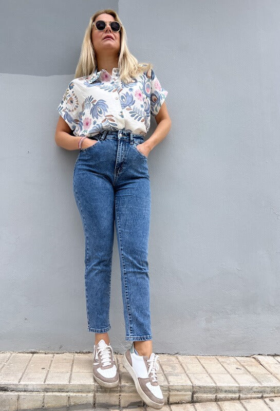 Mom Fit Soft Jeans - Denim