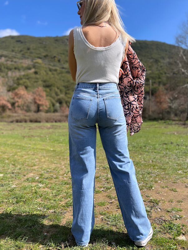 Wide Leg Jeans - Denim