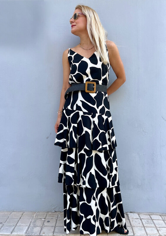 Elastic Wicker Belt in Black