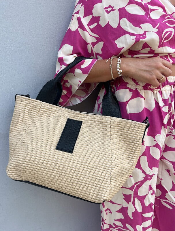 Elena Athanasiou Classy Handbag Vegan Straw Beige