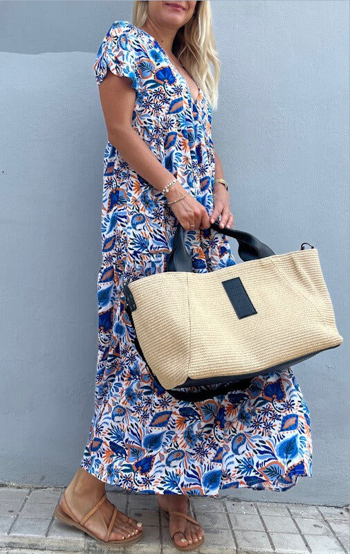 Elena Athanasiou Classy Shopper Vegan Straw Beige