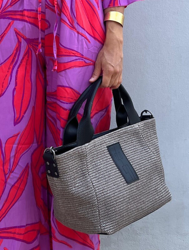 Elena Athanasiou Classy Handbag Vegan Straw Grey