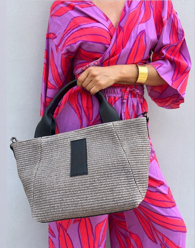 Elena Athanasiou Classy Handbag Vegan Straw Grey