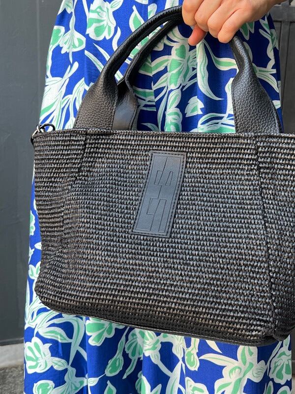 Elena Athanasiou Classy Handbag Vegan Straw Black