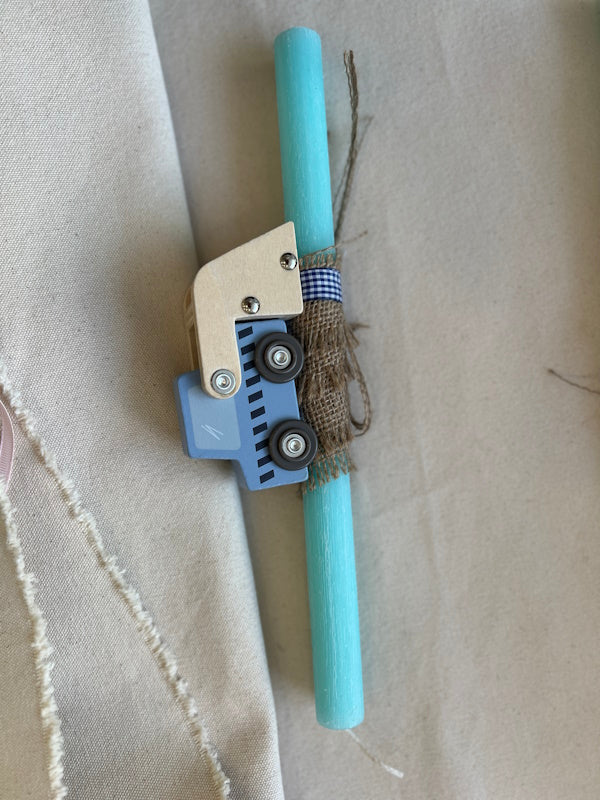 Littles Studio - Λαμπάδα Wooden Car Blue