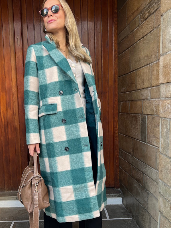 Gingham Coat in Green