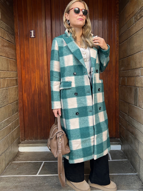 Gingham Coat in Green