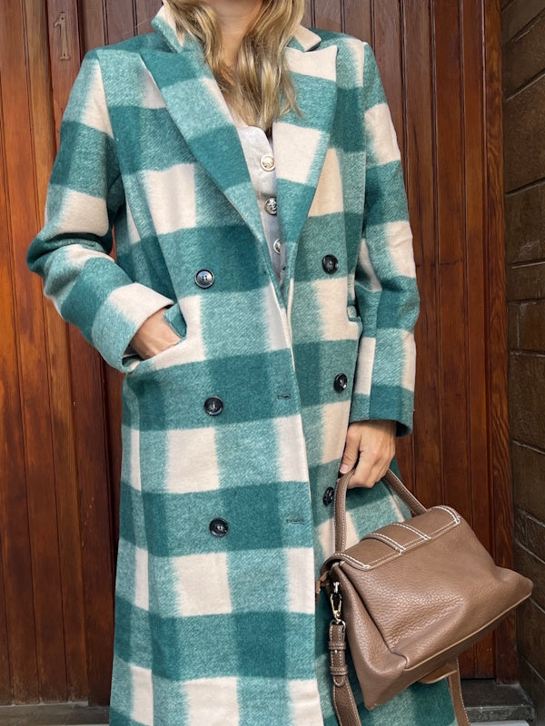 Gingham Coat in Green