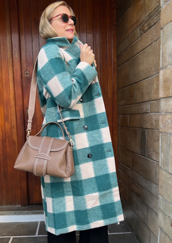 Gingham Coat in Green
