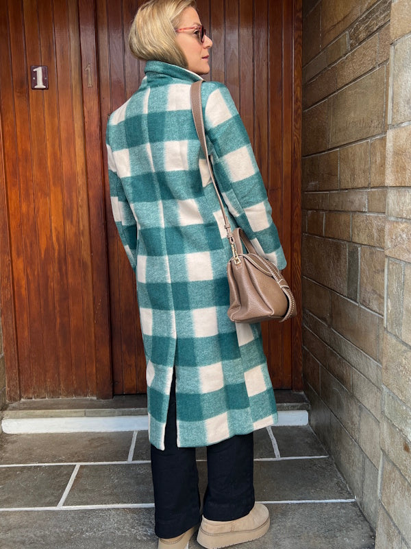 Gingham Coat in Green