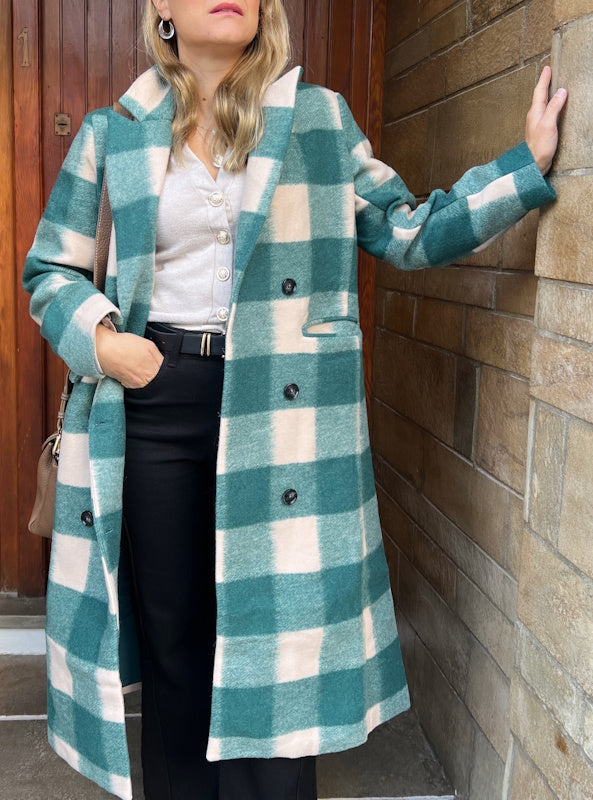 Gingham Coat in Green