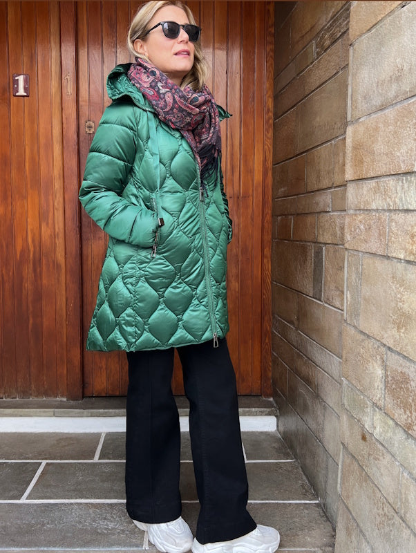 Satin Puffer in Green