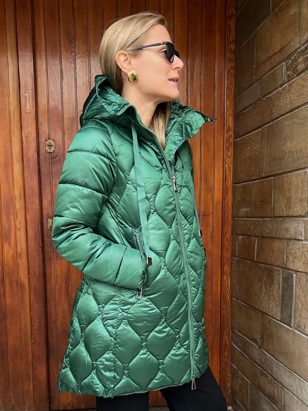 Satin Puffer in Green