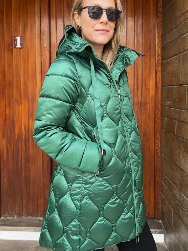 Satin Puffer in Green