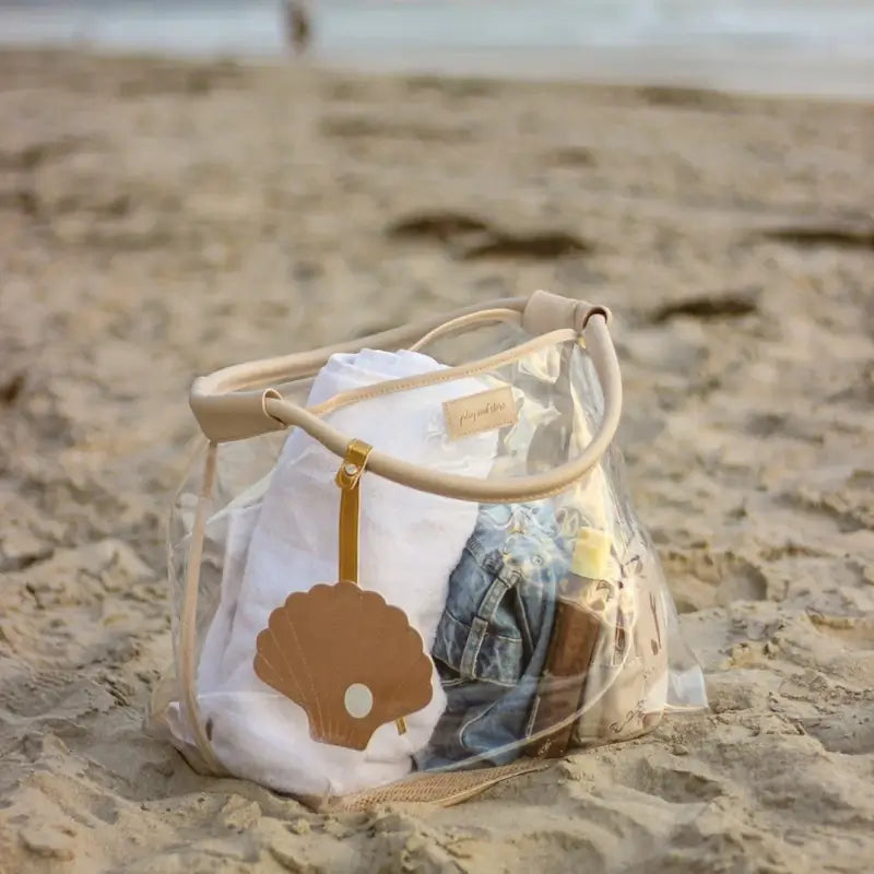 Play and Store Διάφανη τσάντα με διάτρητο πάτο Nude