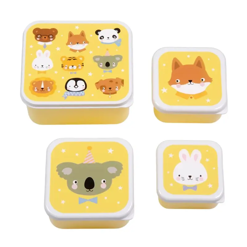 A Little Lovely Company - 4 Lunch & Snack Boxes Animal Friends
