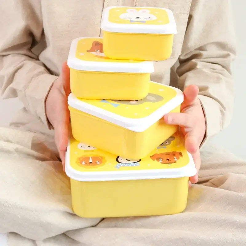 A Little Lovely Company - 4 Lunch & Snack Boxes Animal Friends