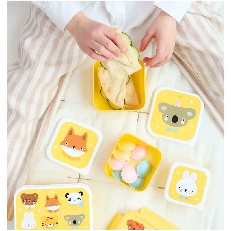 A Little Lovely Company - 4 Lunch & Snack Boxes Animal Friends