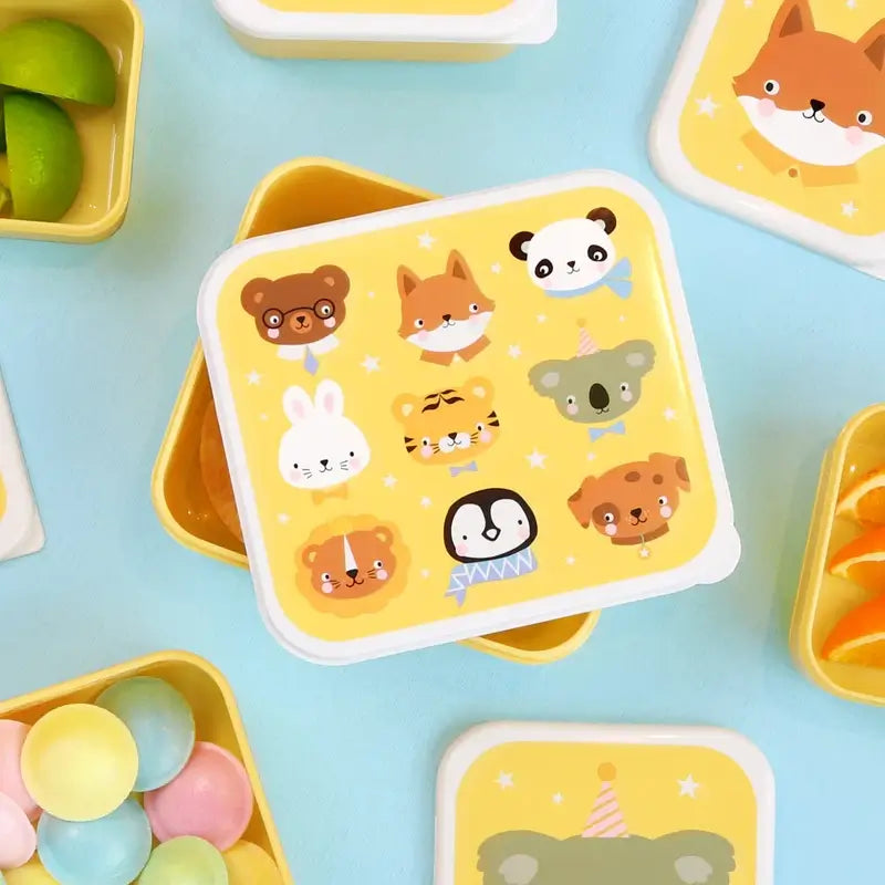 A Little Lovely Company - 4 Lunch & Snack Boxes Animal Friends