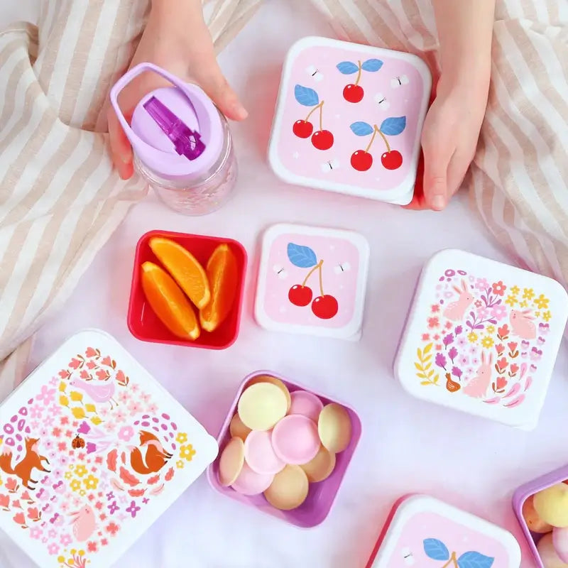 A Little Lovely Company - 4 Lunch & Snack Boxes Cherries