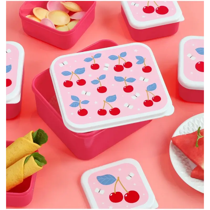 A Little Lovely Company - 4 Lunch & Snack Boxes Cherries