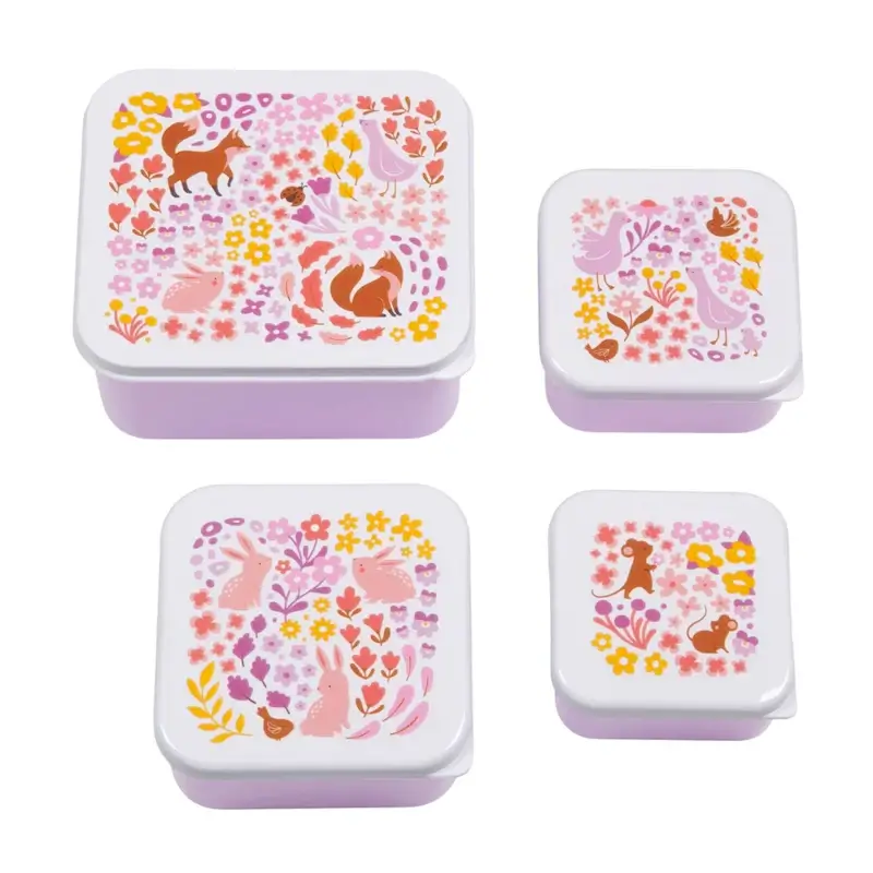 A Little Lovely Company - 4 Lunch & Snack Boxes Flower Garden