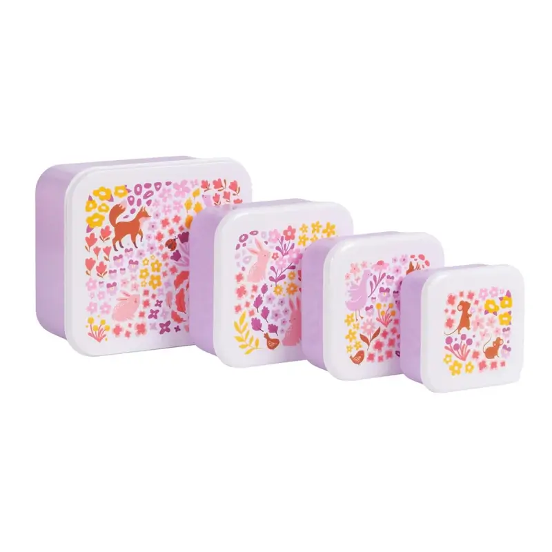 A Little Lovely Company - 4 Lunch & Snack Boxes Flower Garden