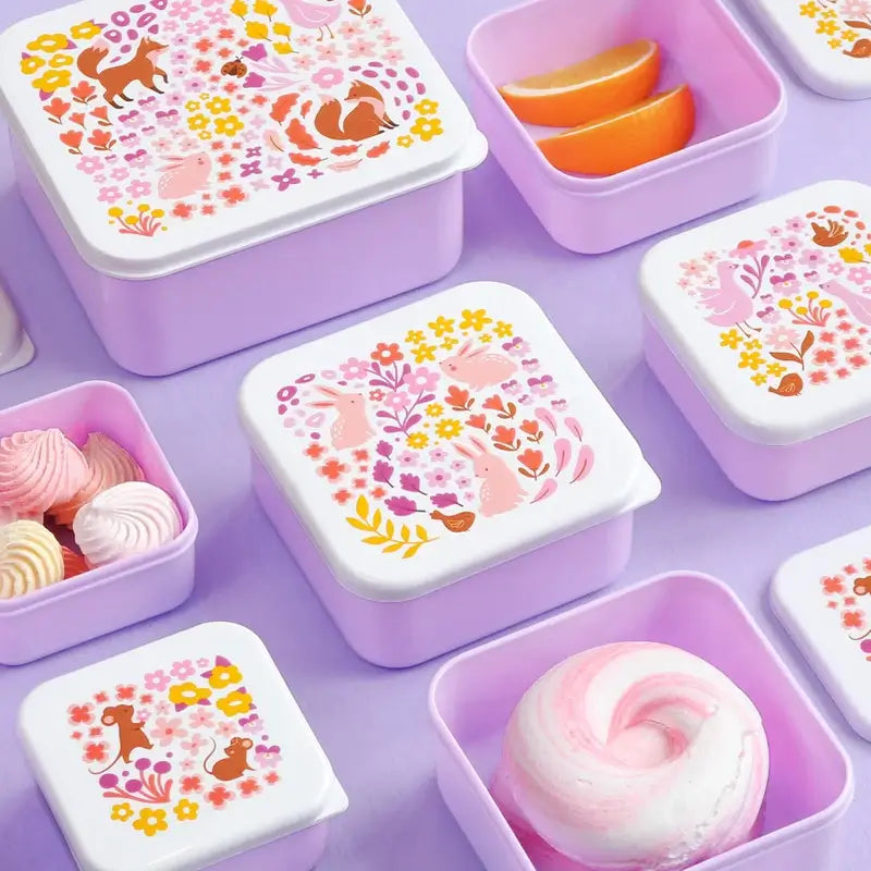 A Little Lovely Company - 4 Lunch & Snack Boxes Flower Garden