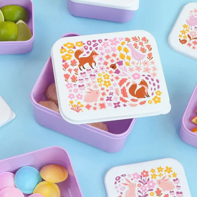A Little Lovely Company - 4 Lunch & Snack Boxes Flower Garden