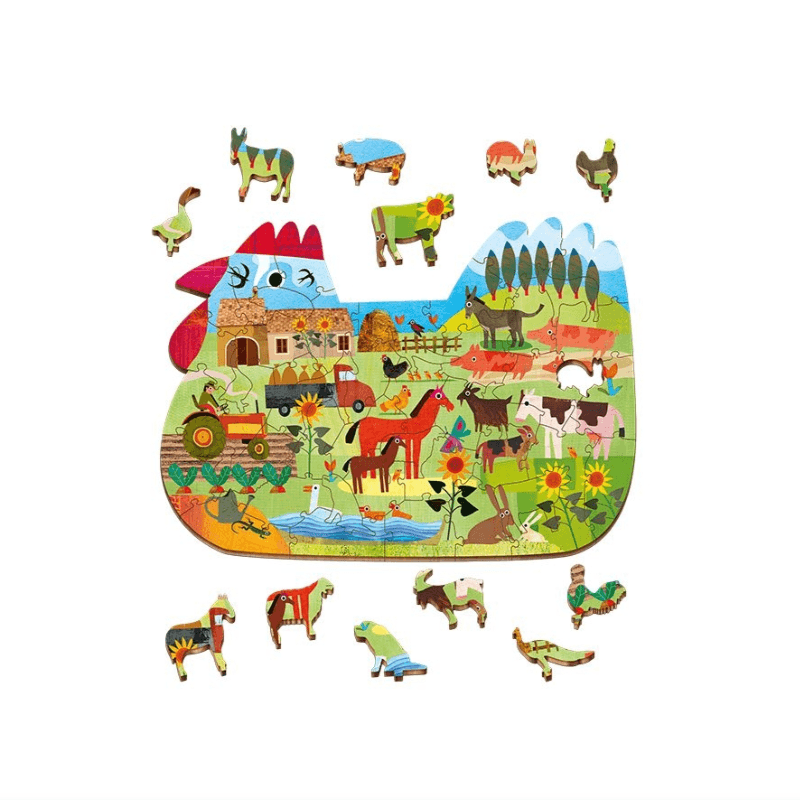 Ludattica Woody Story Puzzle - Ζώα της Φάρμας