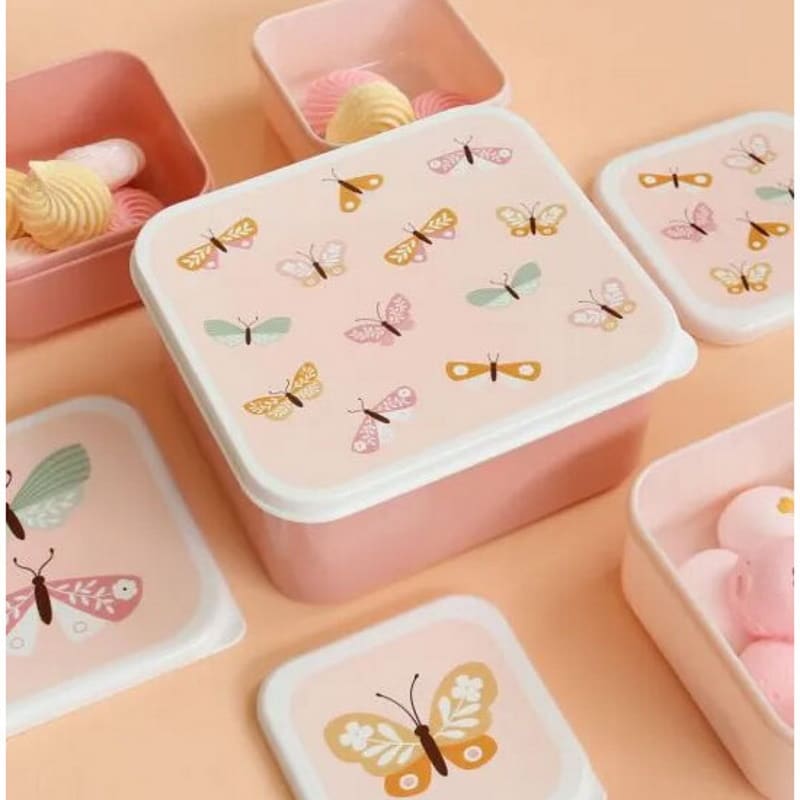 A Little Lovely Company - 4 Lunch & Snack Boxes - Butterflies