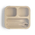 Citron Microwavable Lunchbox with Fork and Spoon - Beige