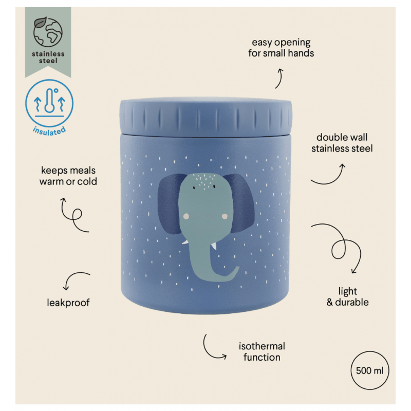 Trixie Lunch Pot Θερμός Mrs. Elephant 500ml