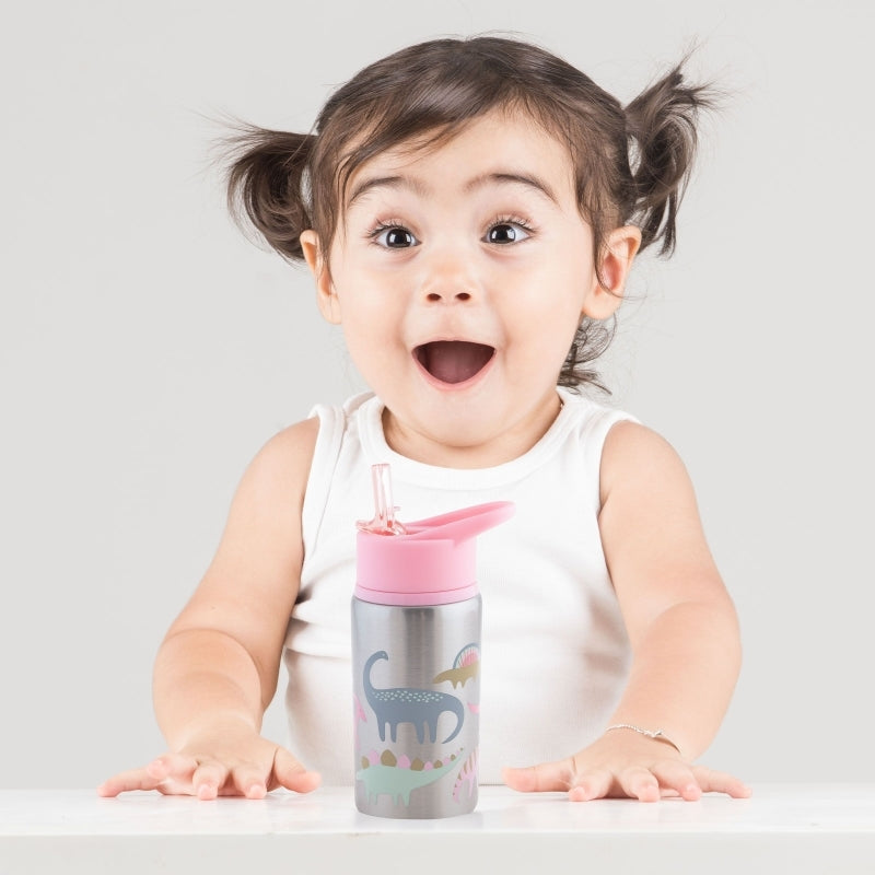 Stephen Joseph Water Bottle - Pink Dino