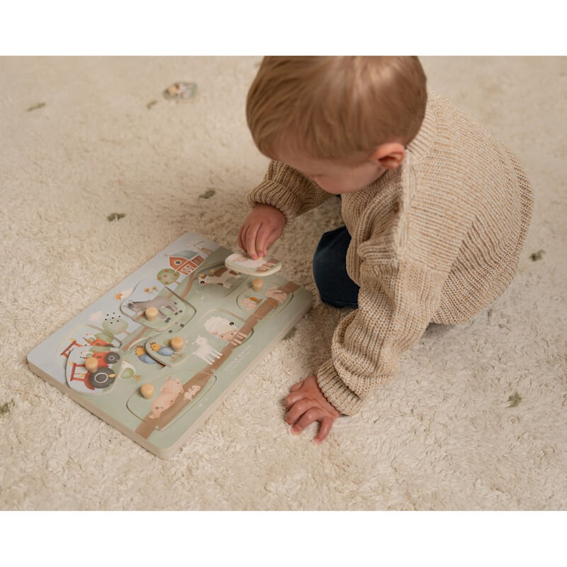 Little Dutch Ξύλινο παζλ με ήχους Little Farm