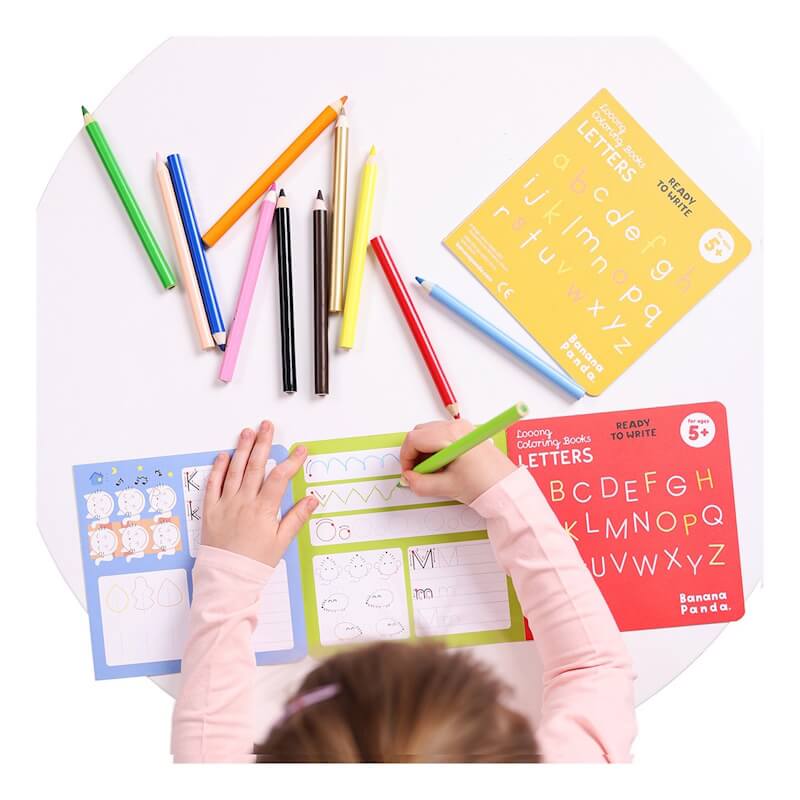 Banana Panda LOOONG COLORING BOOKS READY TO WRITE LETTERS
