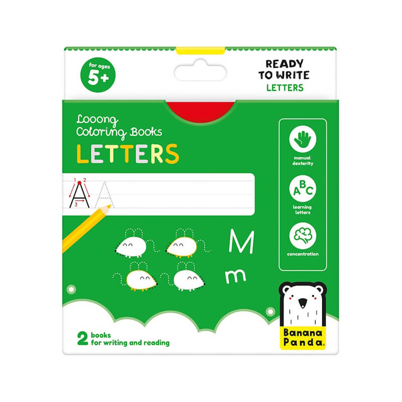 Banana Panda LOOONG COLORING BOOKS READY TO WRITE LETTERS