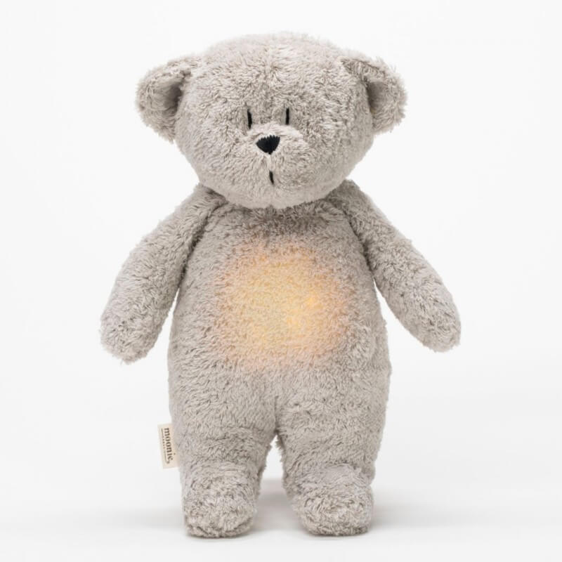 MOONIE 2.0: Επαναφορτιζόμενο βοήθημα ύπνου με ηχογράφηση & αισθητήρα κλάματος – Οργανικό βαμβάκι Gray