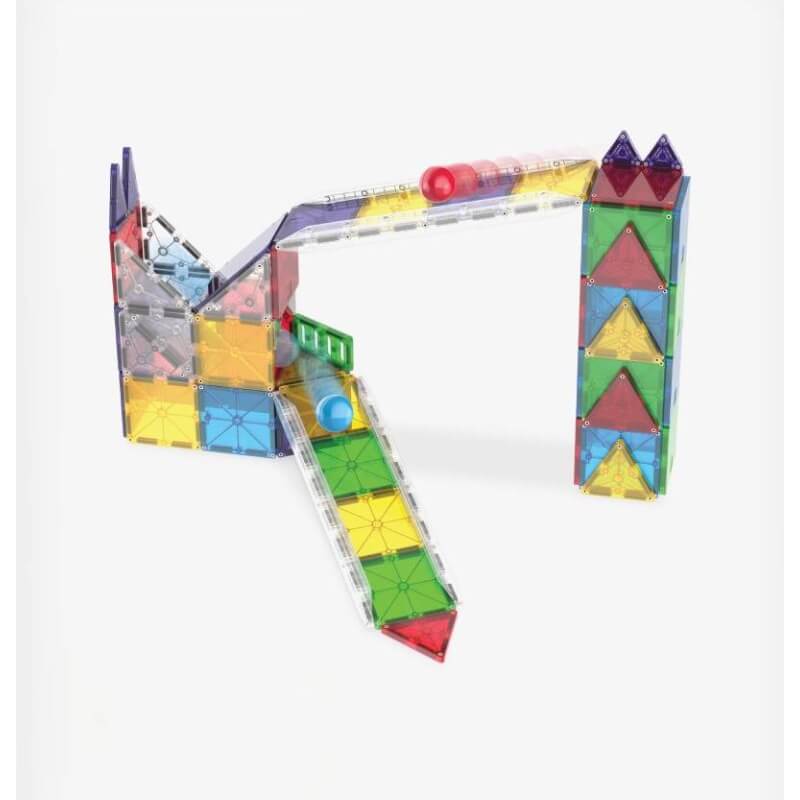 Magna-Tiles Παιχνίδι 90 Μαγνητικά κομματιών Rail Racers Deluxe