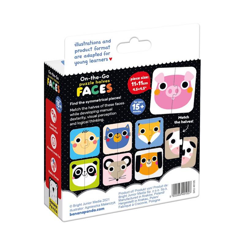Banana Panda ON-THE-GO PUZZLE HALVES FACES