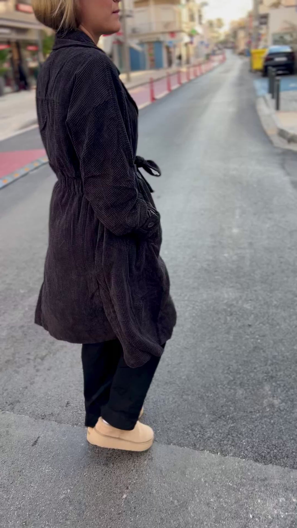 Ribbed Jacket in Black