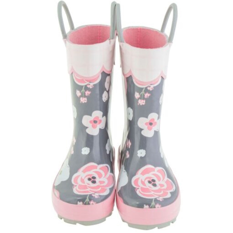 Stephen & Joseph Rainboots Charcoal Floral Γαλότσες